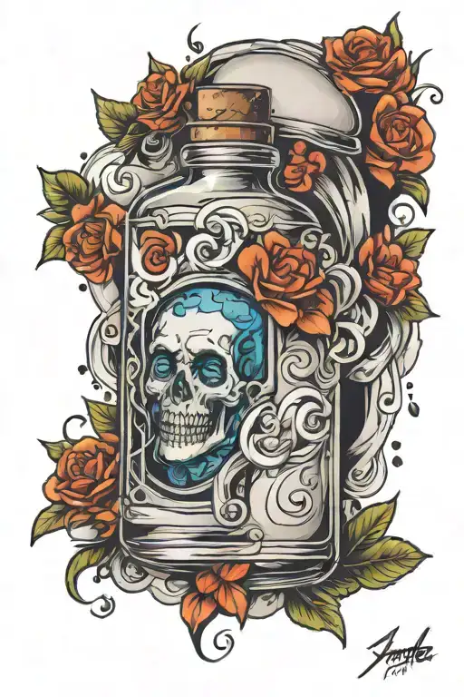 bottled up emotion tattoo design idea