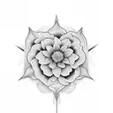 surf table flowers tattoo design idea
