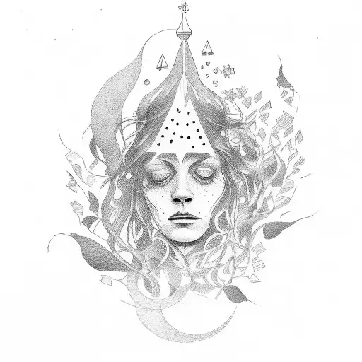 Linework based on the vibes of the song "Free" by Florence and the Machine tattoo design idea