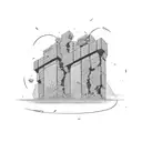 brick wall falling down tattoo design idea