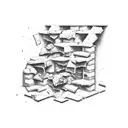 brick wall falling down tattoo design idea