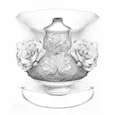 elegant clay vase with fancy engravings  tattoo design idea