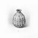 elegant clay vase with fancy engravings  tattoo design idea