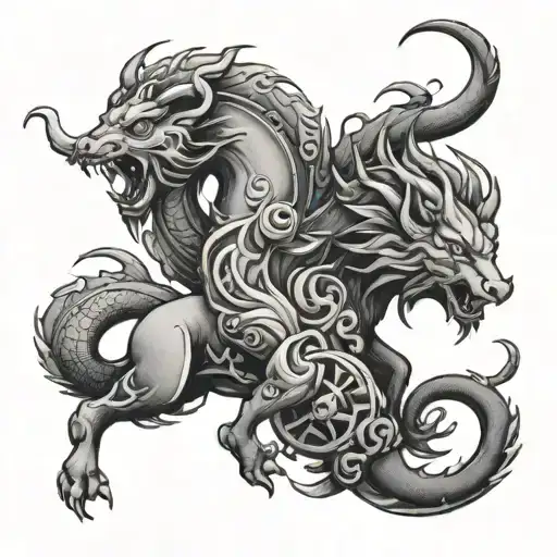 Chimera zodiac tattoo design idea