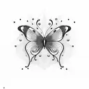 breathe but the b is a semicolon butterfly tattoo design idea