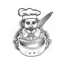 Chef Knife black and grey tattoo design idea