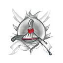 Chef Knife black and grey tattoo design idea