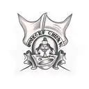 Chef Knife black and grey tattoo design idea