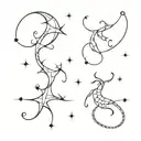 pisces and scorpio constellation tattoo design idea