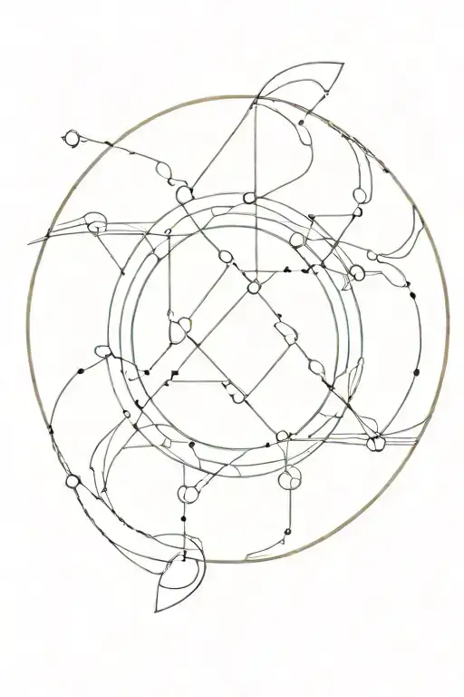 straight line birth chart Taurus geo symteric shapes tattoo design idea