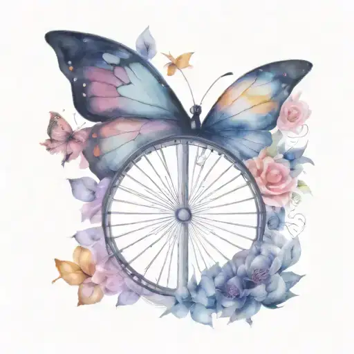 vienna ferris wheel monarch butterfly tattoo design idea