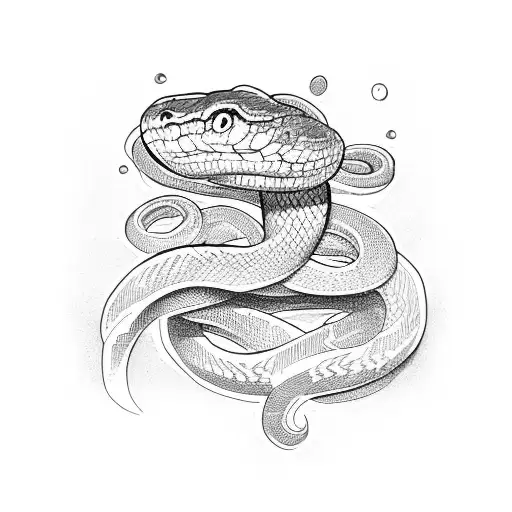 snake suminagashi tattoo design idea