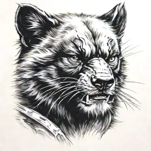 wolverine animal realistic  tattoo design idea