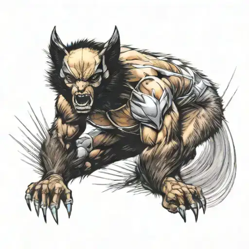 wolverine animal full body tattoo design idea