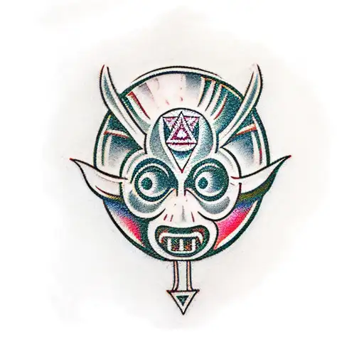 A traditional-style tattoo showcasing the four main dungeons from Majora's Mask tattoo design idea