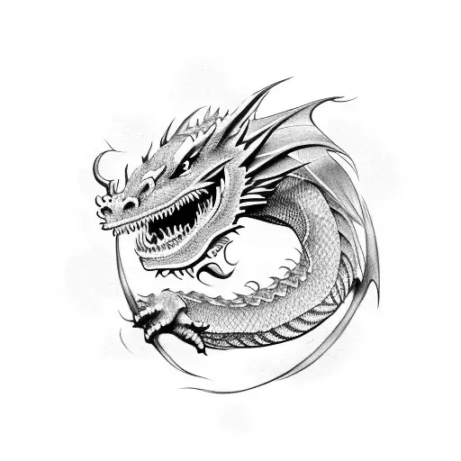 dragon that wraps around arm tattoo design idea