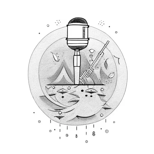 the sea is rising microphone tattoo design idea