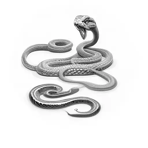 snake with money rose  tattoo design idea