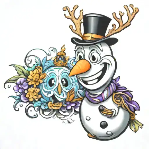 Olaf Frozen tattoo design idea