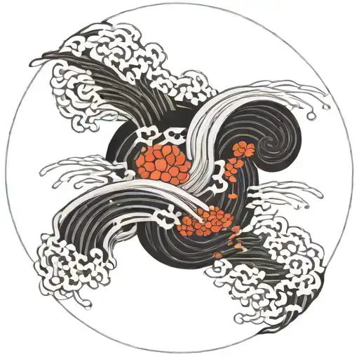 circle, black hole, oil ripple pattern forming the shape tattoo design idea