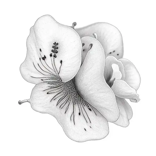 no colour Diphylleia Grayi tattoo design idea