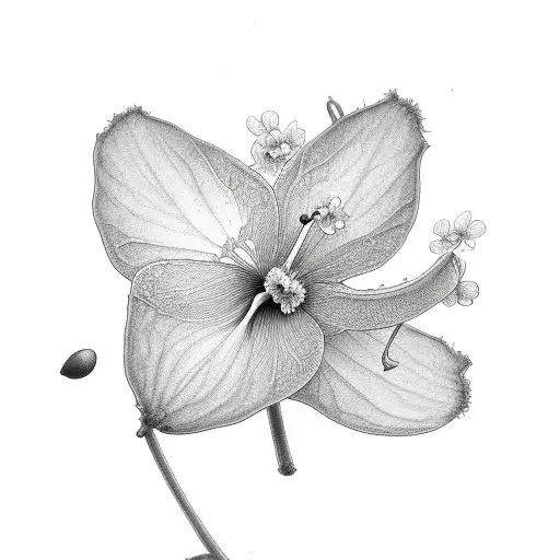 no colour Diphylleia Grayi tattoo design idea