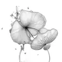 no colour Diphylleia Grayi tattoo design idea