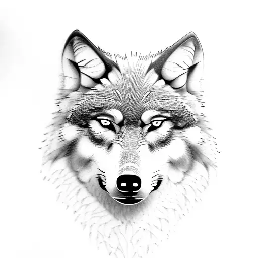 Wolf with sister tattoo design idea