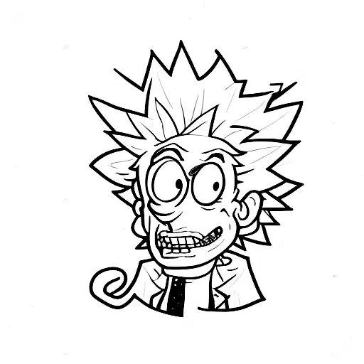 cartoon rick Sanchez looking cool tattoo design idea