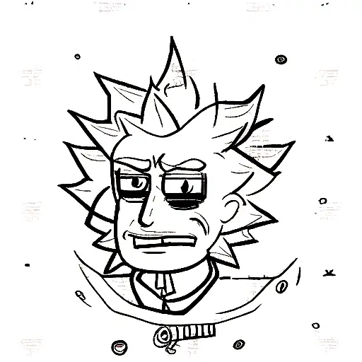 cartoon rick Sanchez looking cool tattoo design idea