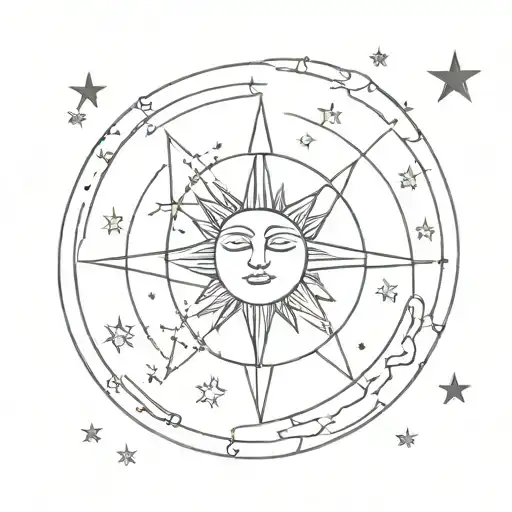 the sun, the moon, the star, death I will fear tattoo design idea