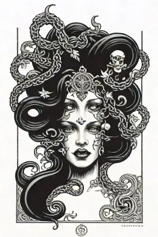 medusa tarot Card tattoo design idea