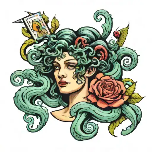 medusa tarot card tattoo design idea