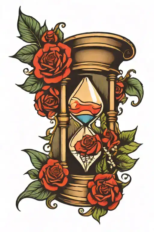 hourglass never enough tattoo design idea