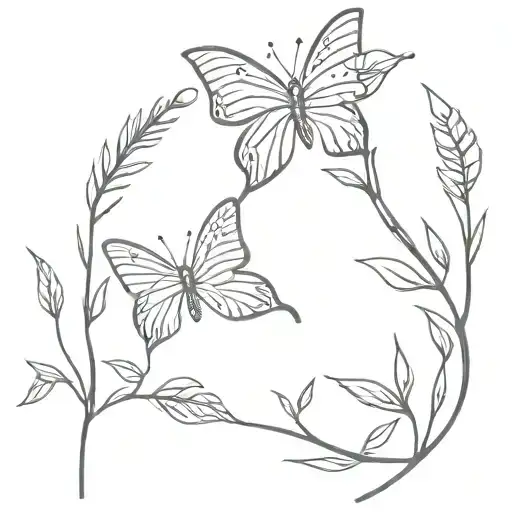 butterfly bush tattoo design idea