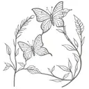 butterfly bush tattoo design idea