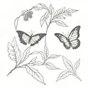 butterfly bush tattoo design idea