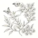 butterfly bush tattoo design idea