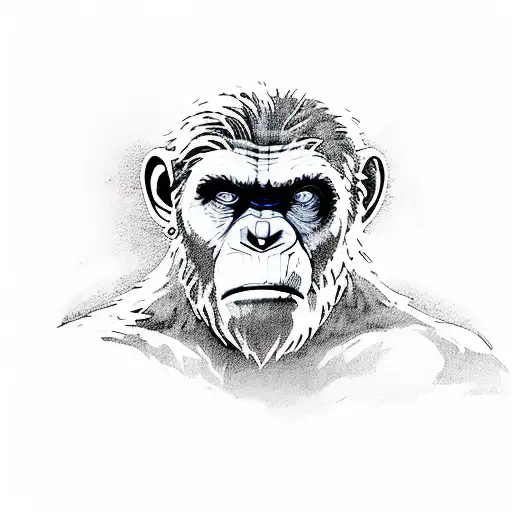 caesar planet of the apes forearm tattoo design idea