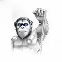 caesar planet of the apes forearm tattoo design idea