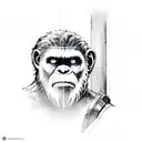 caesar planet of the apes forearm tattoo design idea