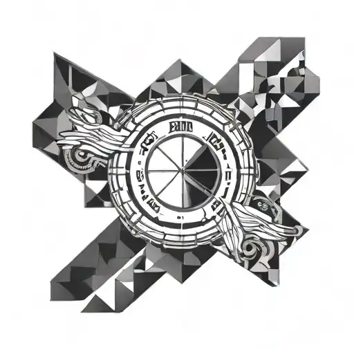 Incorporate the iconic BMW logo into a geometric blackwork design tattoo design idea