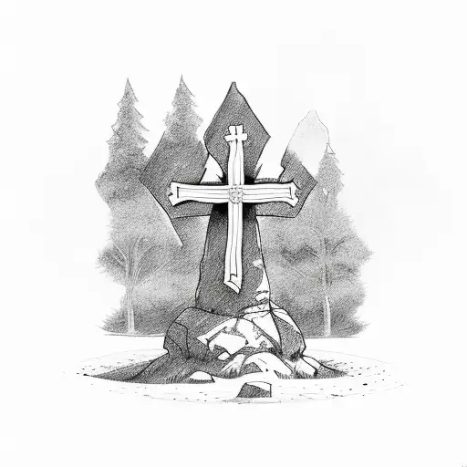 3 crosses on a hill tattoo design idea