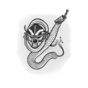 cobra in martini cup tattoo design idea