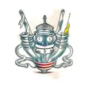 cobra in martini cup tattoo design idea