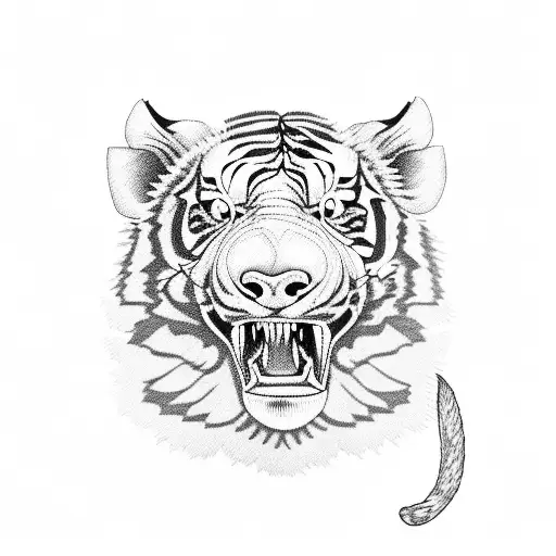 Tiger, Wild Boar, and Baboon tattoo design idea