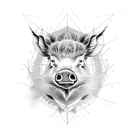 wild boar tattoo design idea