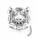 Tiger, Wild Boar, and Baboon tattoo design idea