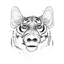 Tiger, Wild Boar, and Baboon tattoo design idea