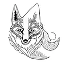 Fox and moon tattoo design idea